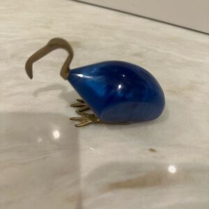Blue and Gold Decorative Bird Figurine